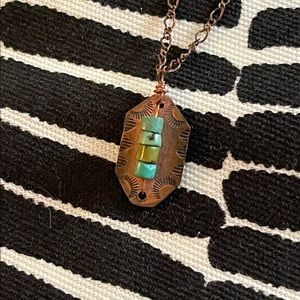 Vintage Genuine Turquoise and Copper Necklace
